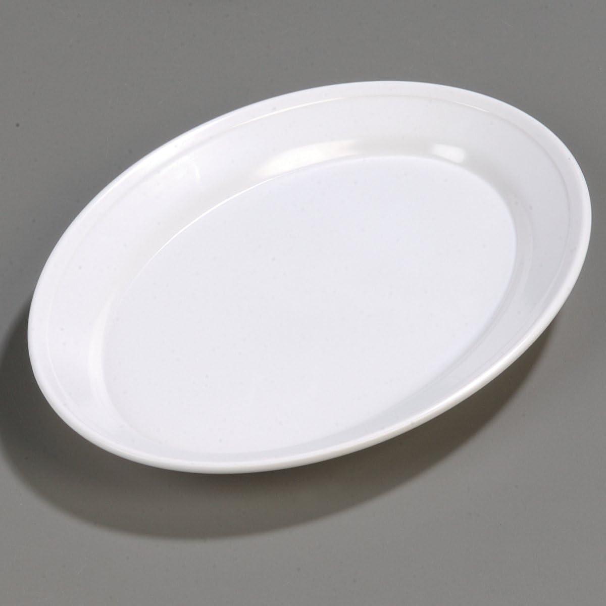 Carlisle FoodService Products Plastic Oval Platter Oval Tray with Rim for Home and Restaurant, Plastic, 12 x 8.5 Inches, White, (Pack of 12)