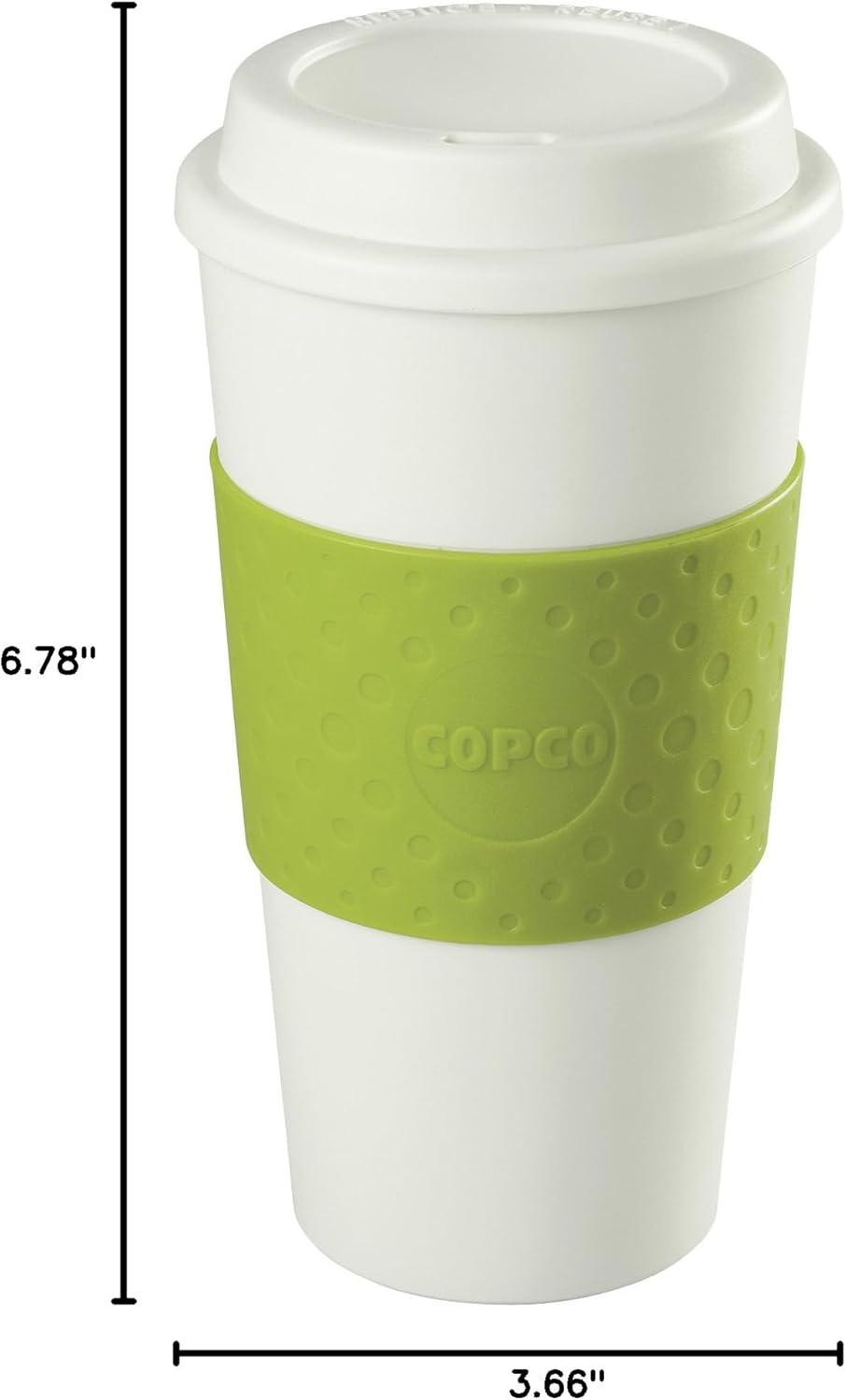 Copco Acadia 16 oz Travel Mug - Insulated Reusable Coffee Tumbler with Double-Walled Plastic, Leak-Proof Lid, BPA-Free - (Green)