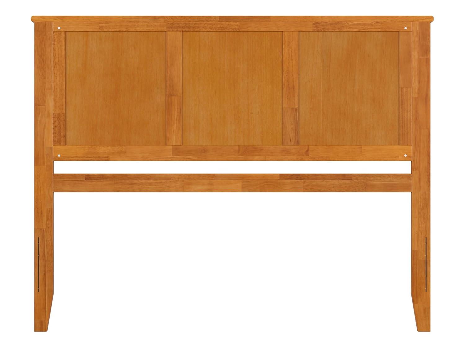 AFI Madison Queen Solid Wood Panel Headboard with Attachable Charger, Light Toffee