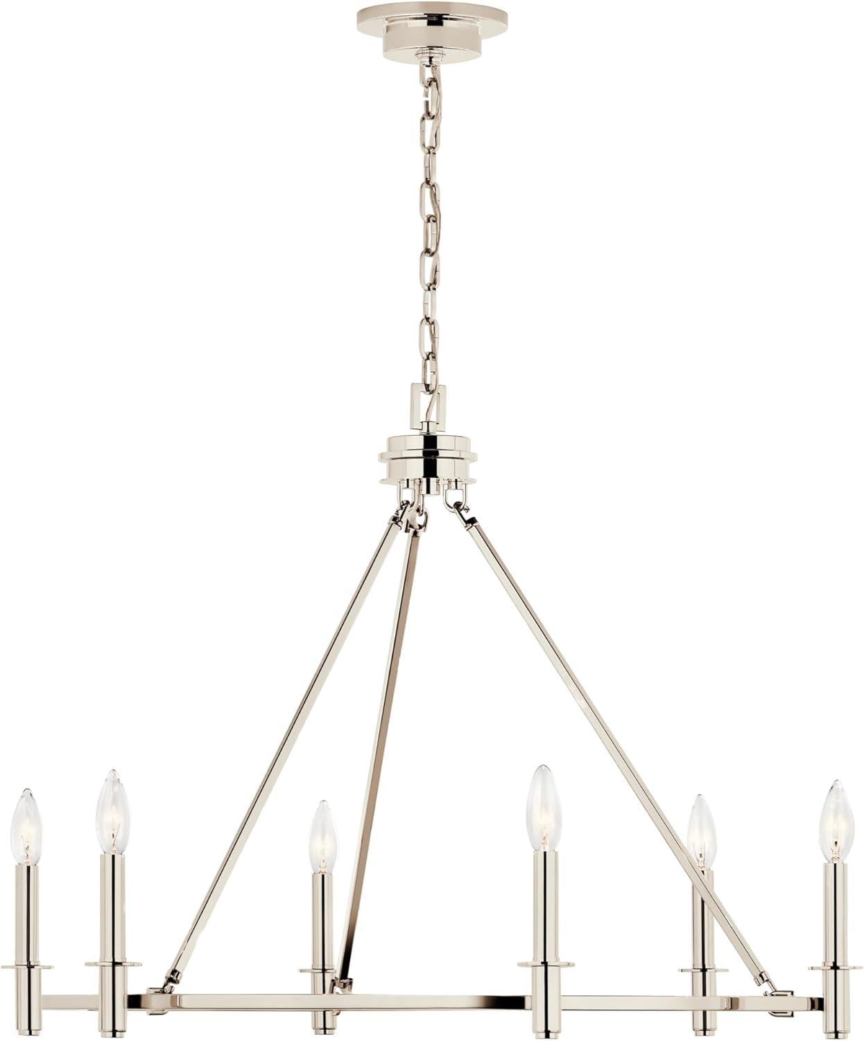 Kichler 52705 Carrick 6 Light 33" Wide Taper Candle Ring Chandelier - Nickel