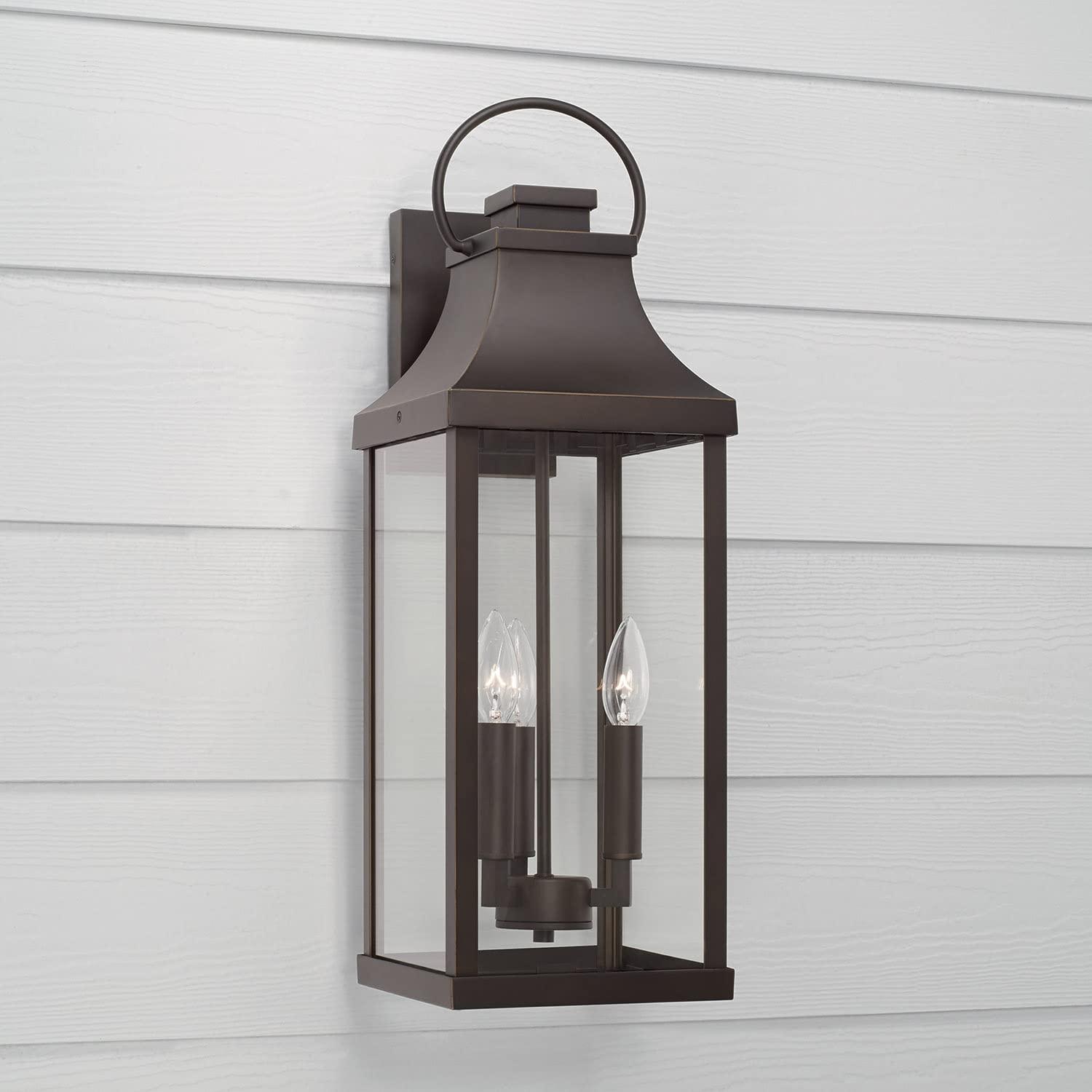 Outdoor Wall Lantern In Traditional Style-24 Inches Tall And 8 Inches Wide-Oiled Bronze Finish-Incandescent Lamping Type Capital Lighting 946431Oz