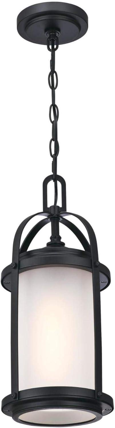 Westinghouse 6578500 Matte Black Finish Frosted Glass Pendant