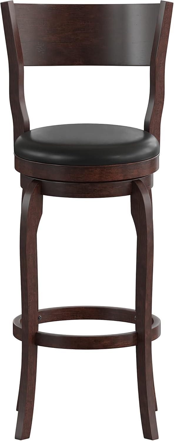 Enola Classic Wooden Dining Stool With Bowed Frame And Upholstered Seat