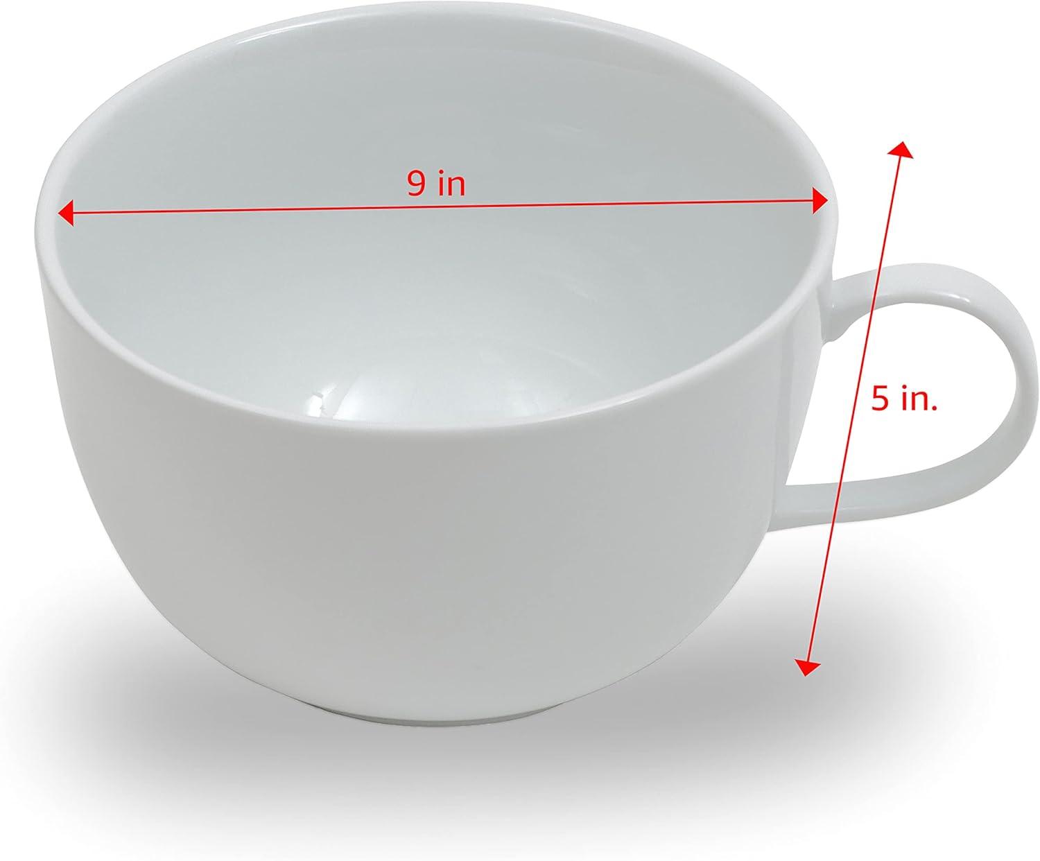 Gigantic White Ceramic Coffee Mug with Handle, 1.5 Gallons