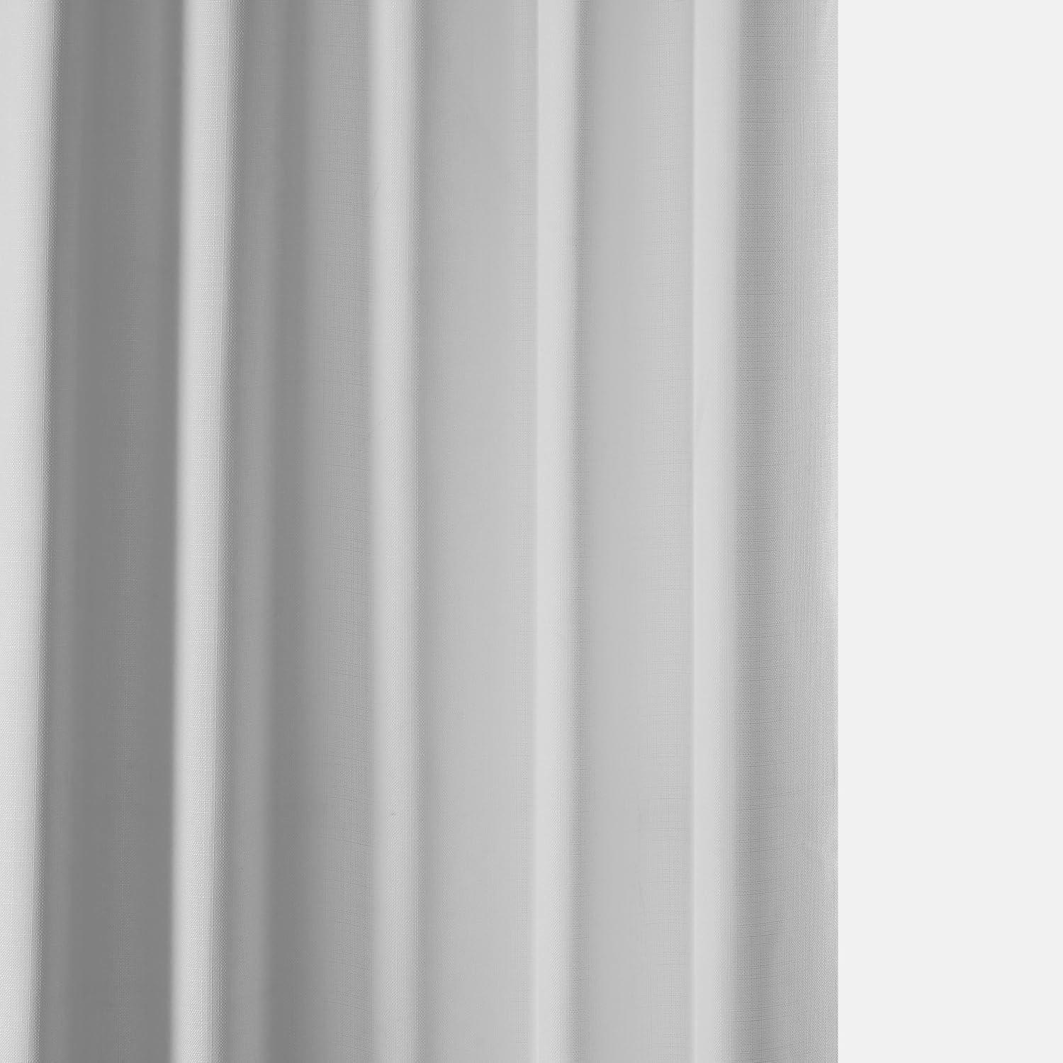 Half Price Drapes Dove White Faux Linen Room Darkening Curtains for Bedroom(1 Panel),50W X 120L