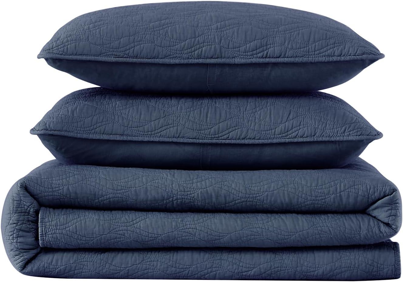 Bed Twin Quilt Set Navy Blue - Twin - 2 Piece