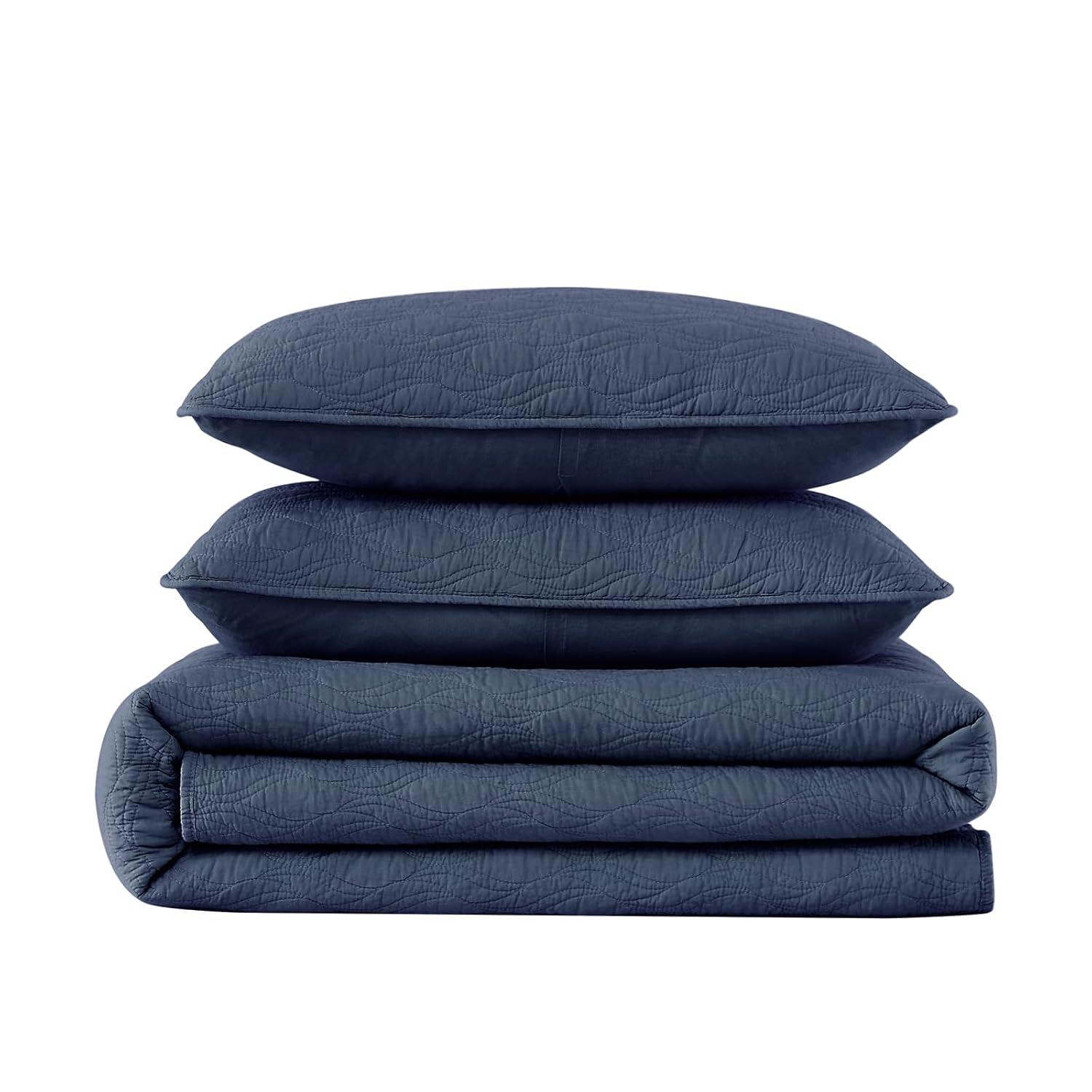 Bed Twin Quilt Set Navy Blue - Twin - 2 Piece