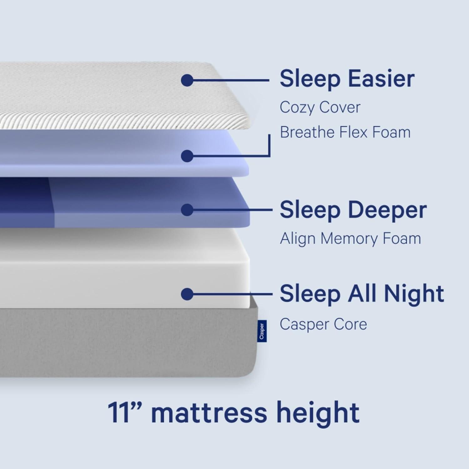 Casper Sleep Original Foam 11" Medium Firm Memory Foam Mattress