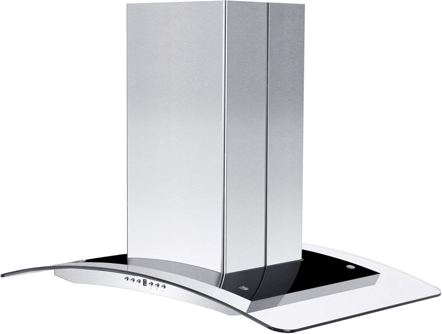 ZLINE ZLINE 36 in. Convertible Vent Isl& Mount Range Hood in Stainless Steel & Glass (GL14i-36)