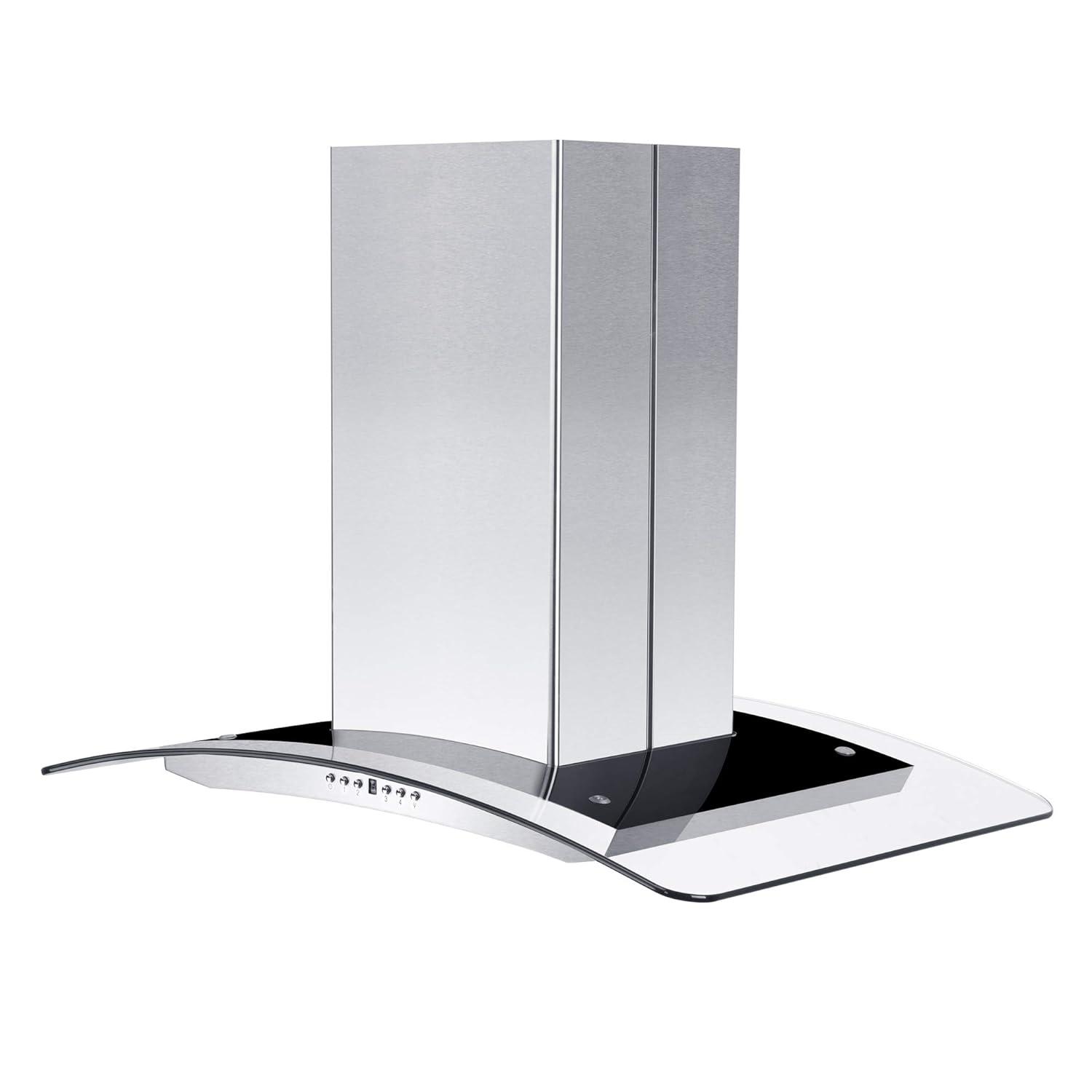 ZLINE ZLINE 36 in. Convertible Vent Isl& Mount Range Hood in Stainless Steel & Glass (GL14i-36)