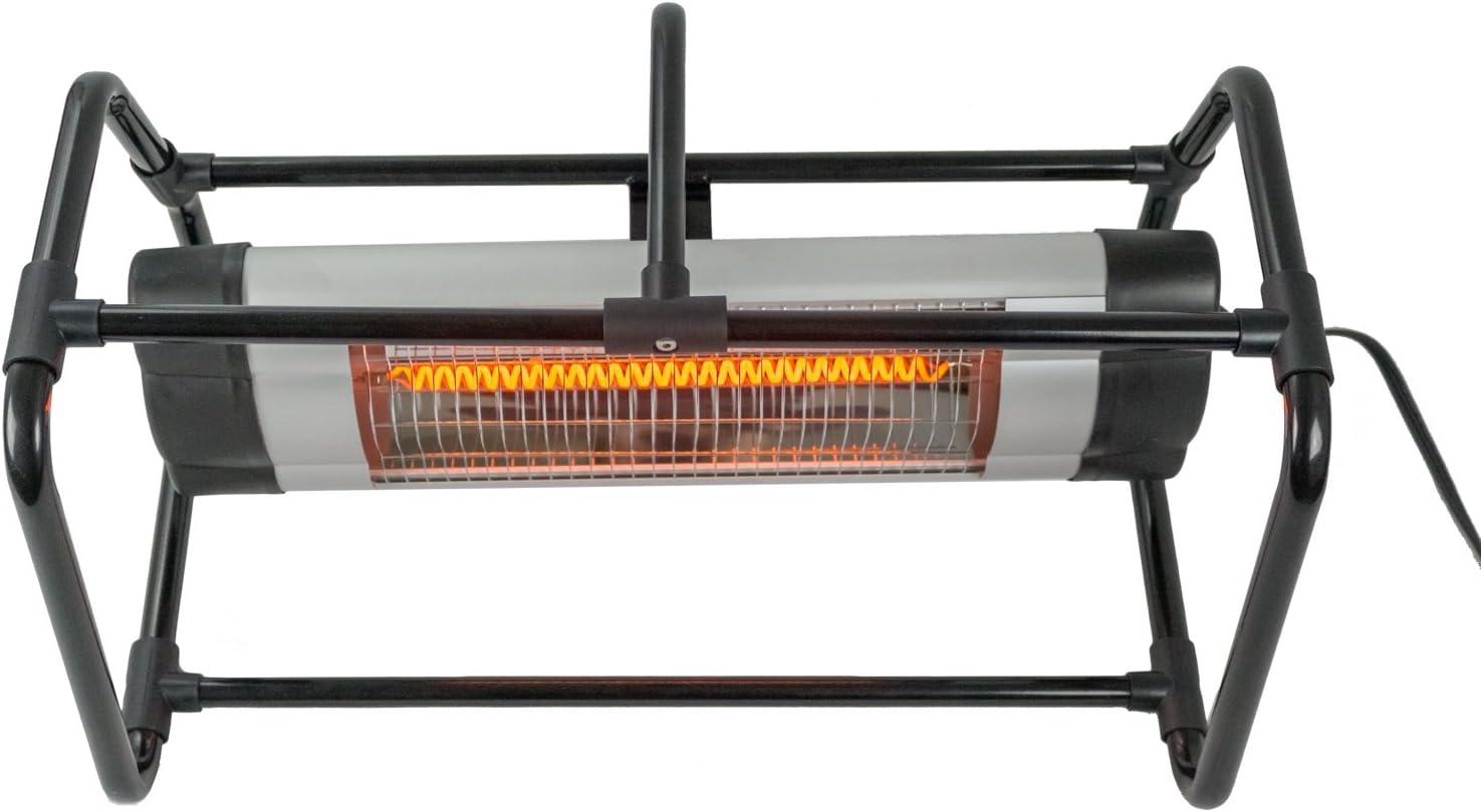 Black Electric Infrared Ground Heater with Cage, 1500W