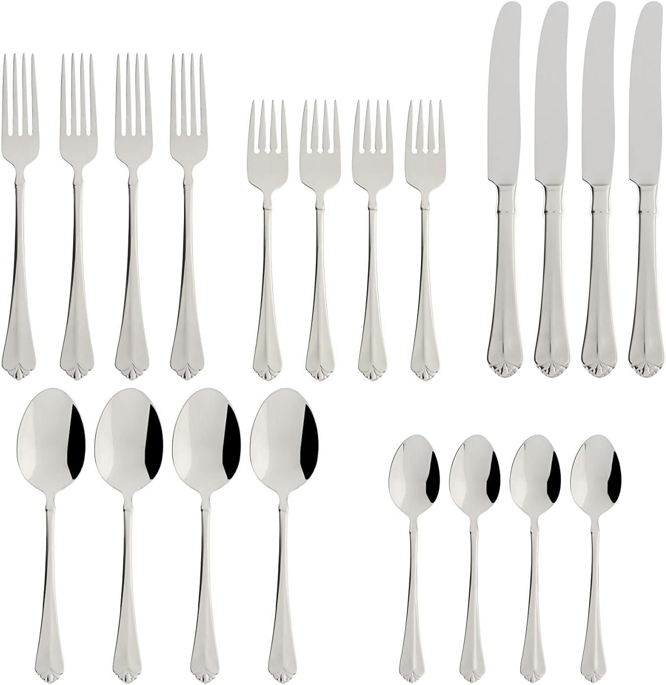 Julliard 20 Piece 18/10 Stainless Steel Flatware Set, Service for 4