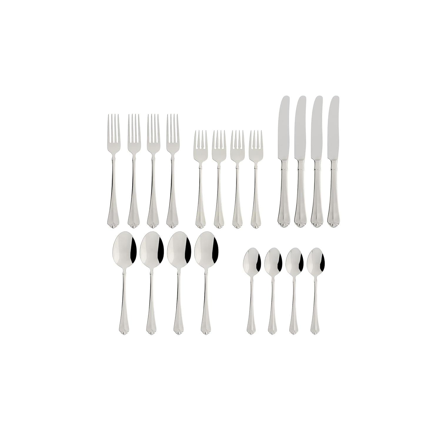 Julliard 20 Piece 18/10 Stainless Steel Flatware Set, Service for 4