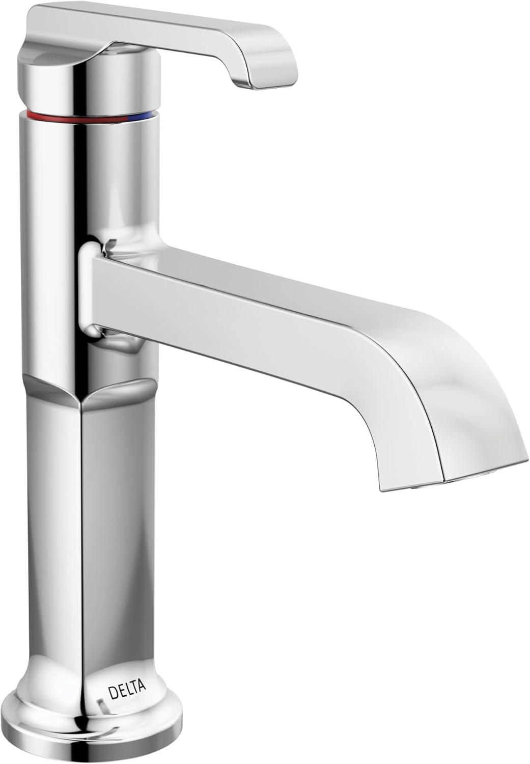 Tetra Single Hole Bathroom Faucet, Single Handle Bathroom Sink Faucet with Drain Assembly