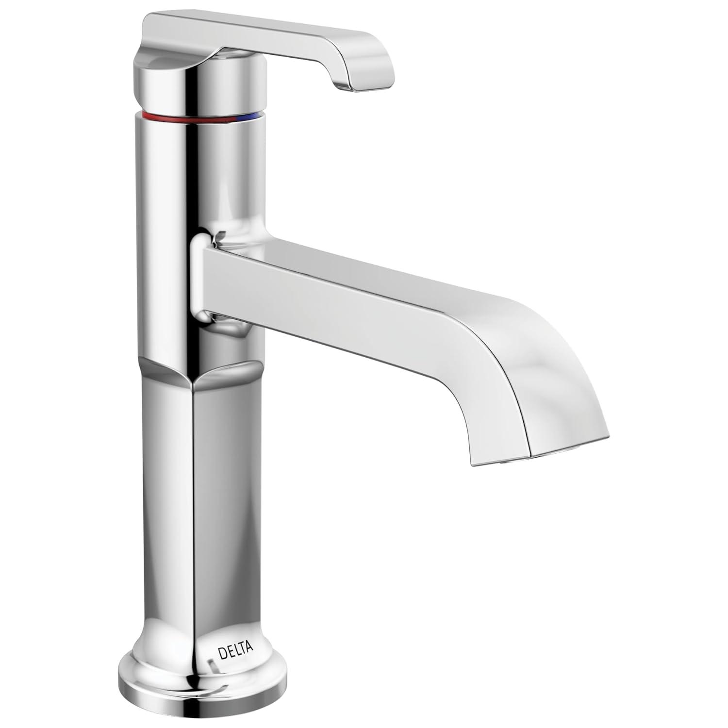 Tetra Single Hole Bathroom Faucet, Single Handle Bathroom Sink Faucet with Drain Assembly