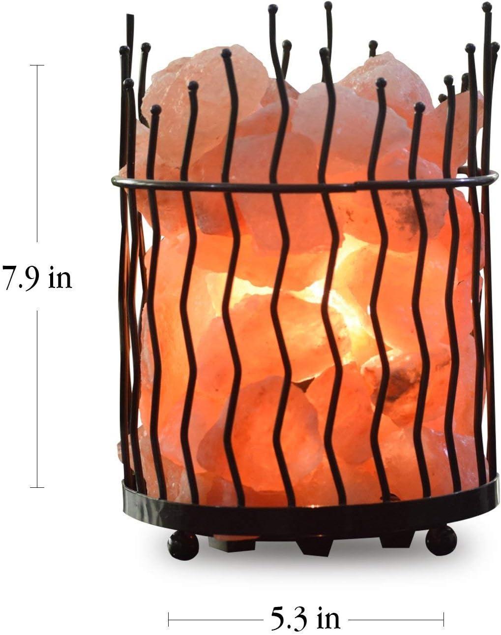 7.8 in. Ionic Crystal Salt Pillar and Natural Amber Glow Table Lamp, (Pack of 2)