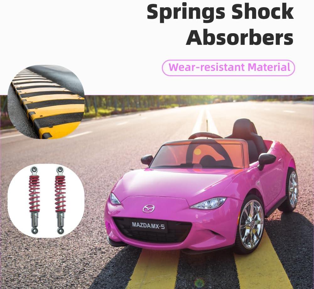 Coche para Niños, mazda mx-5 rf, Coche para Montar con Motor de 12 V con control remoto de 2,4 G, Coche de Juguete Eléctrico de Velocidad Ajustable para Niños de 3 a 6 Años, Blanco