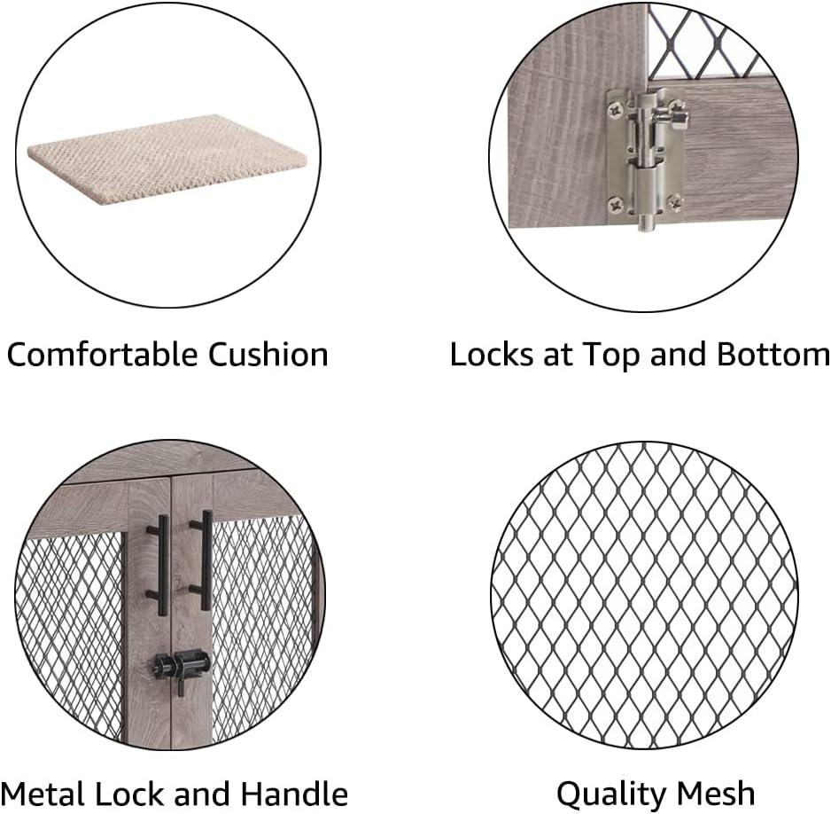 UniPaws UH5154 Small Pet Crate with Tray -  Weathered Grey