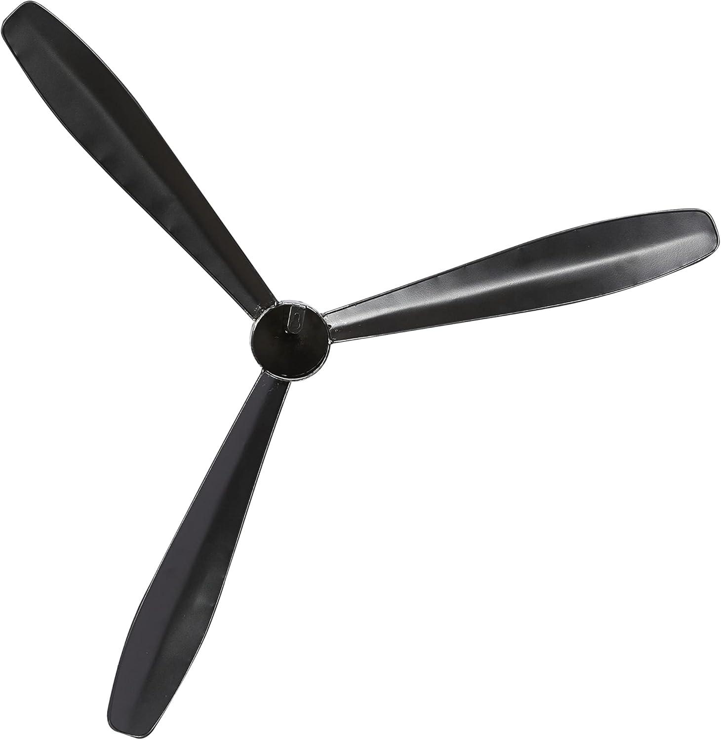 DecMode Brown Metal 2 Blade Airplane Propeller Wall Decor with Aviation Detailing