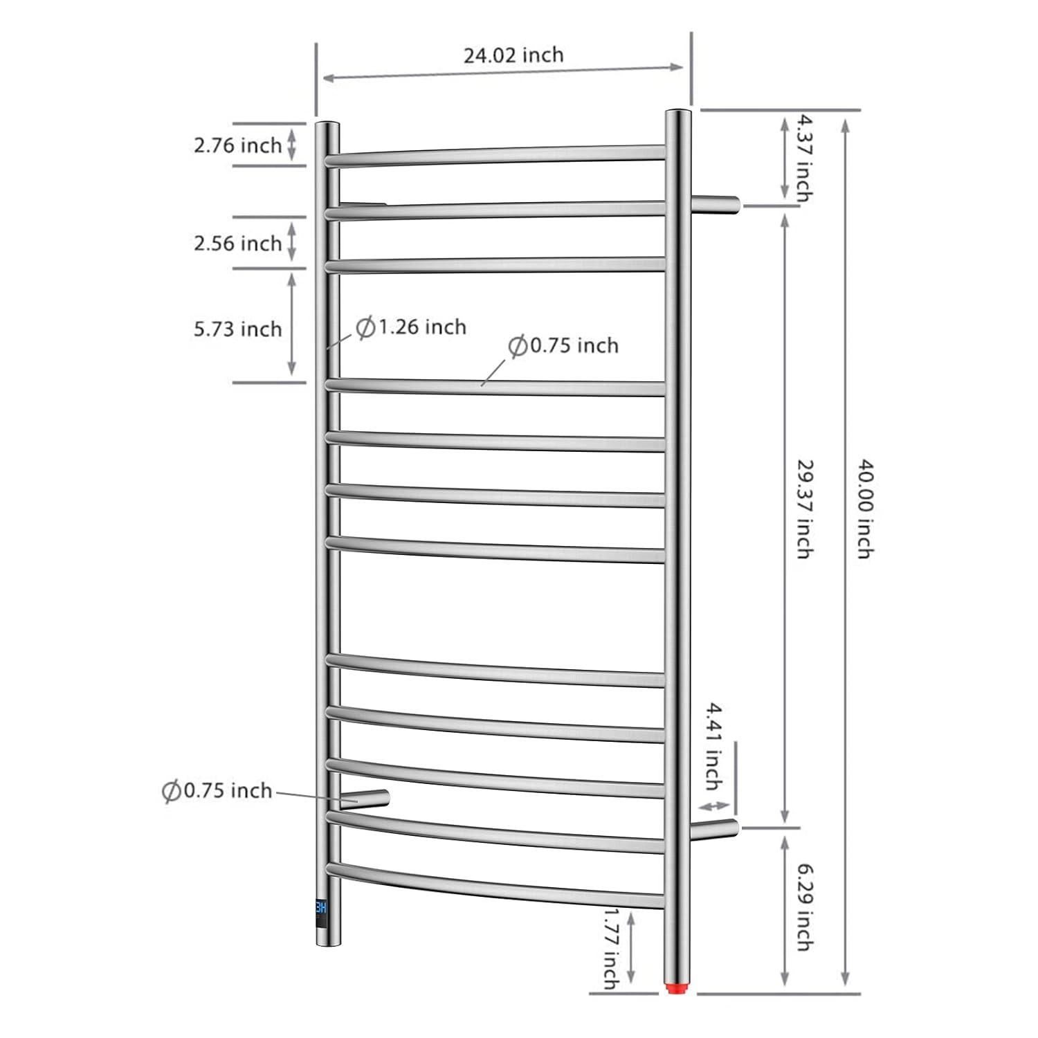 HEATGENE Towel Warmer Wall Mount Electric Plug-in/Hardwired Heated Towel Rack Mirror Polish