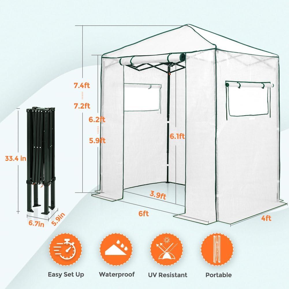 EAGLE PEAK Pop Up Greenhouse 8' W x 12' D Greenhouse
