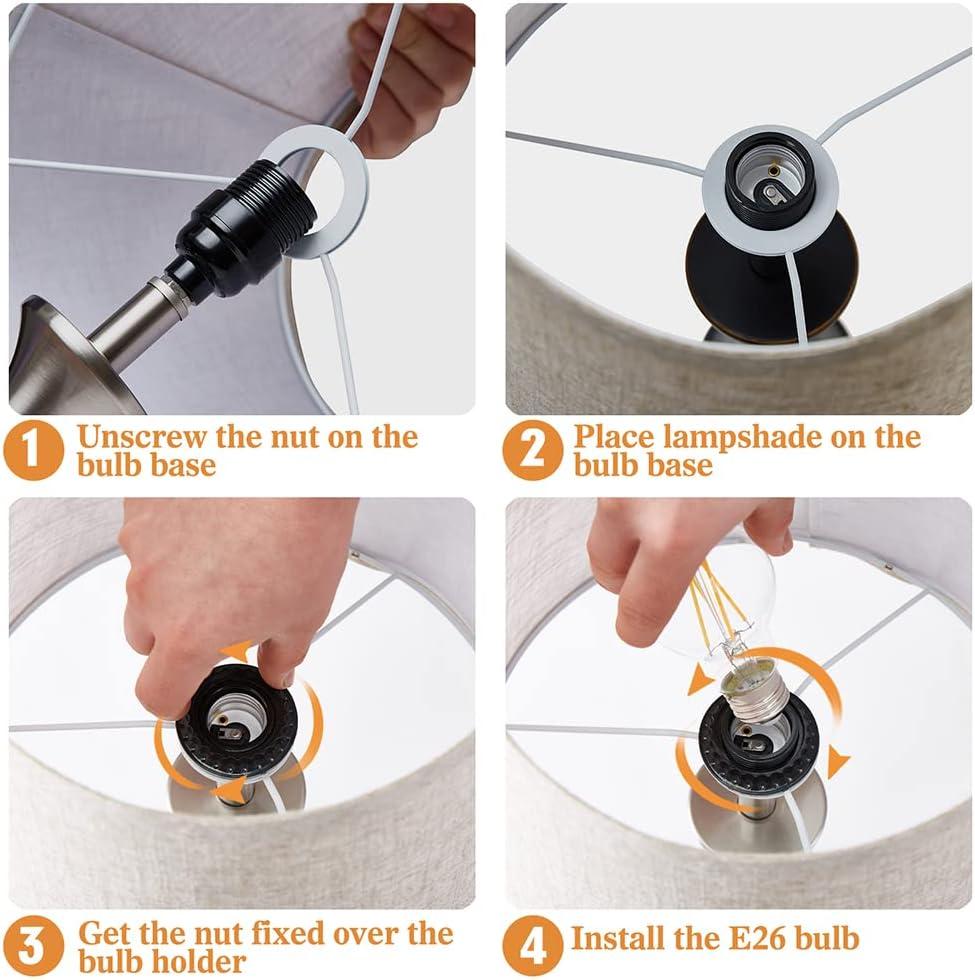 GyroVu Vintage Bedside Lamp Set of 2,Farmhouse Table Lamp Touch Control 3-Way Dimmable End Table Lamp with 2 USB Port, Desk Lamp Modern Nightstand Lamp for Living Room Bedroom Hotel Office