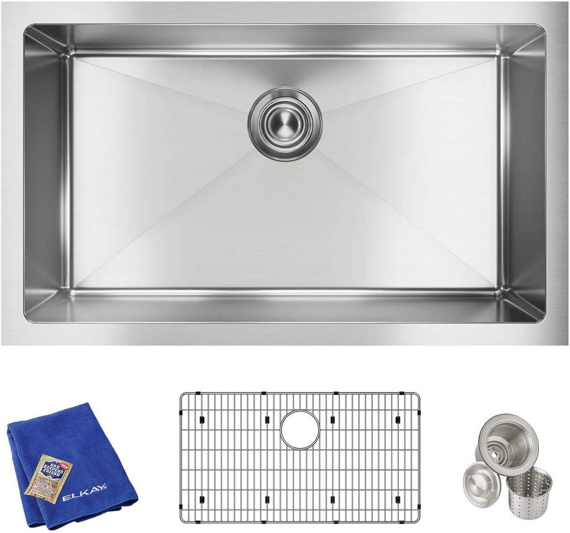 Crosstown 16 Gauge 31" L x 19" W Undermount Kitchen Sink Kit