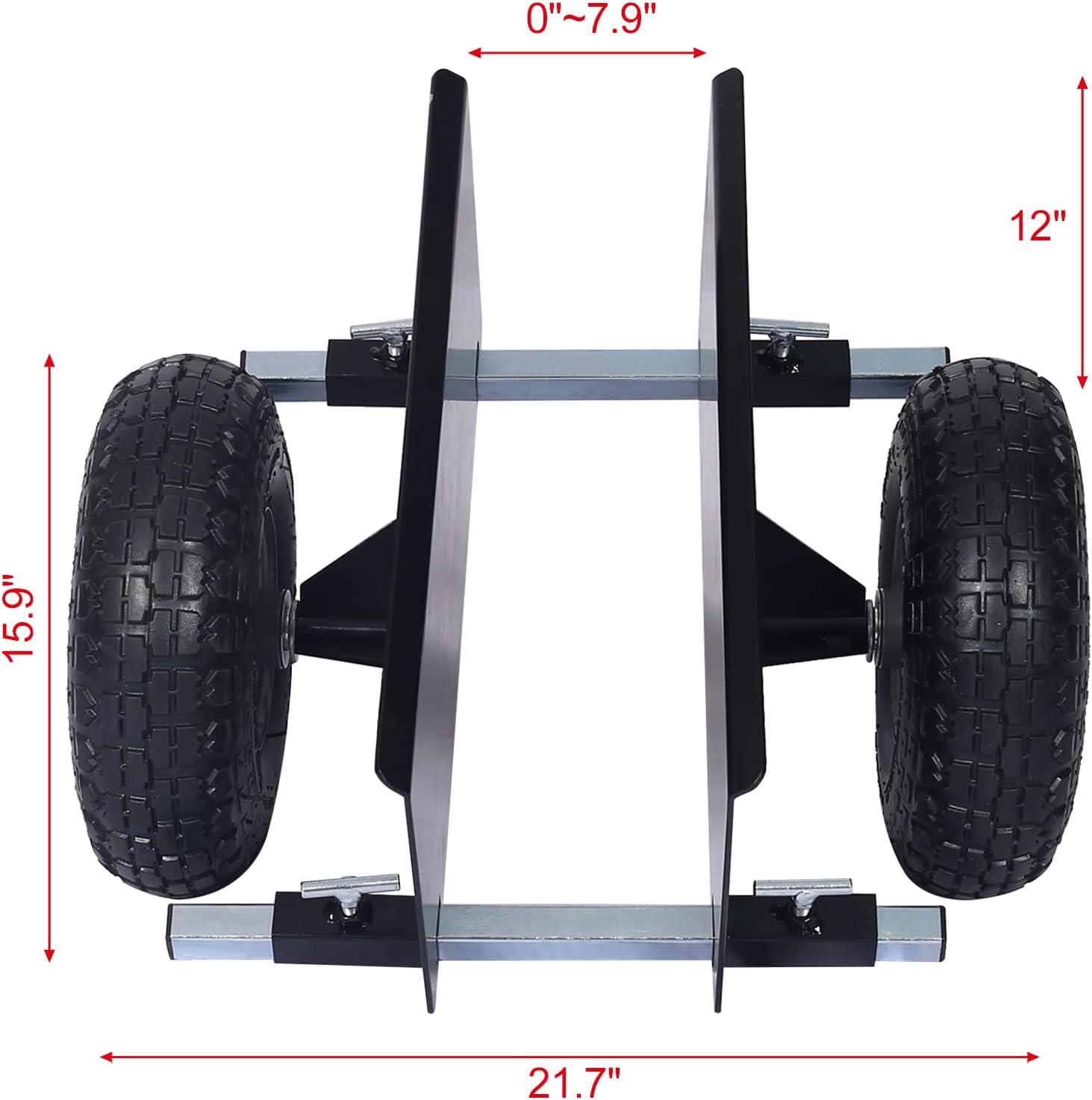 Holaki Heavy Duty Panel Dolly, Adjustable Panel Dolly, Pneumatic Wheels 600-Lb. Capacity Door Dollys with 10inch Pneumatic Wheels for Moving