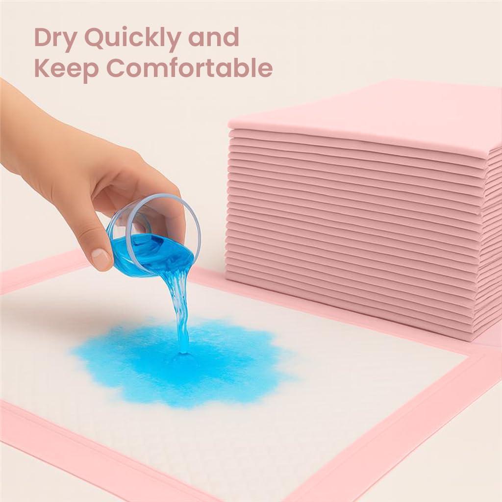 FPN Pink Puppy Pee Pads, 13X18 in 100Pack, Pet Toilet Training Pad Ultra Absorbent, Leak-Proof  for Puppies, Dogs, & Small Pets 5-Layer Protection