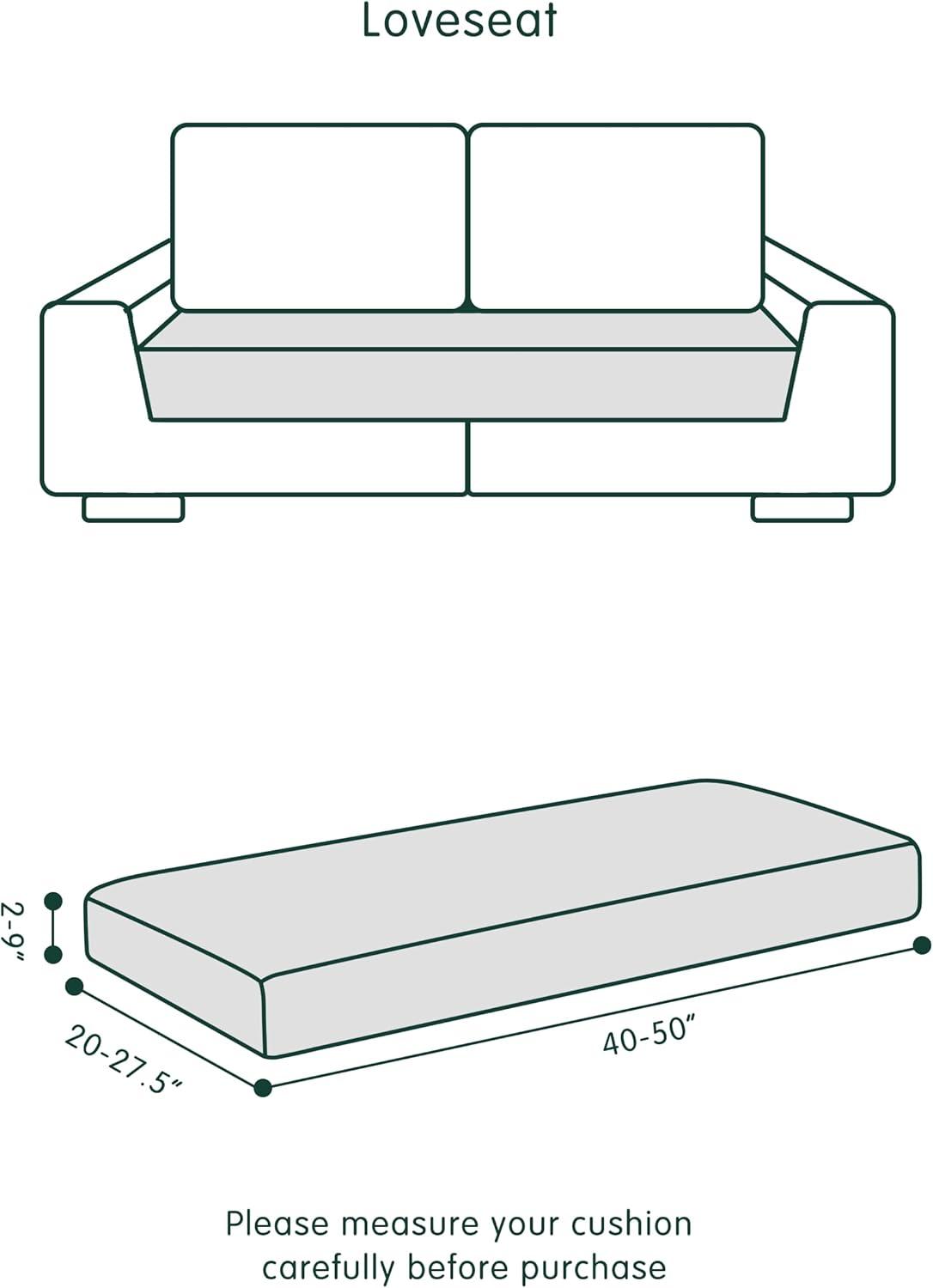CHUN YI Stretch Loveseat Couch Cushion Cover Suitable for 2 Settee, Sofa Seat Slipcover with Spandex Jacquard Fabric(Medium,Light Grey)