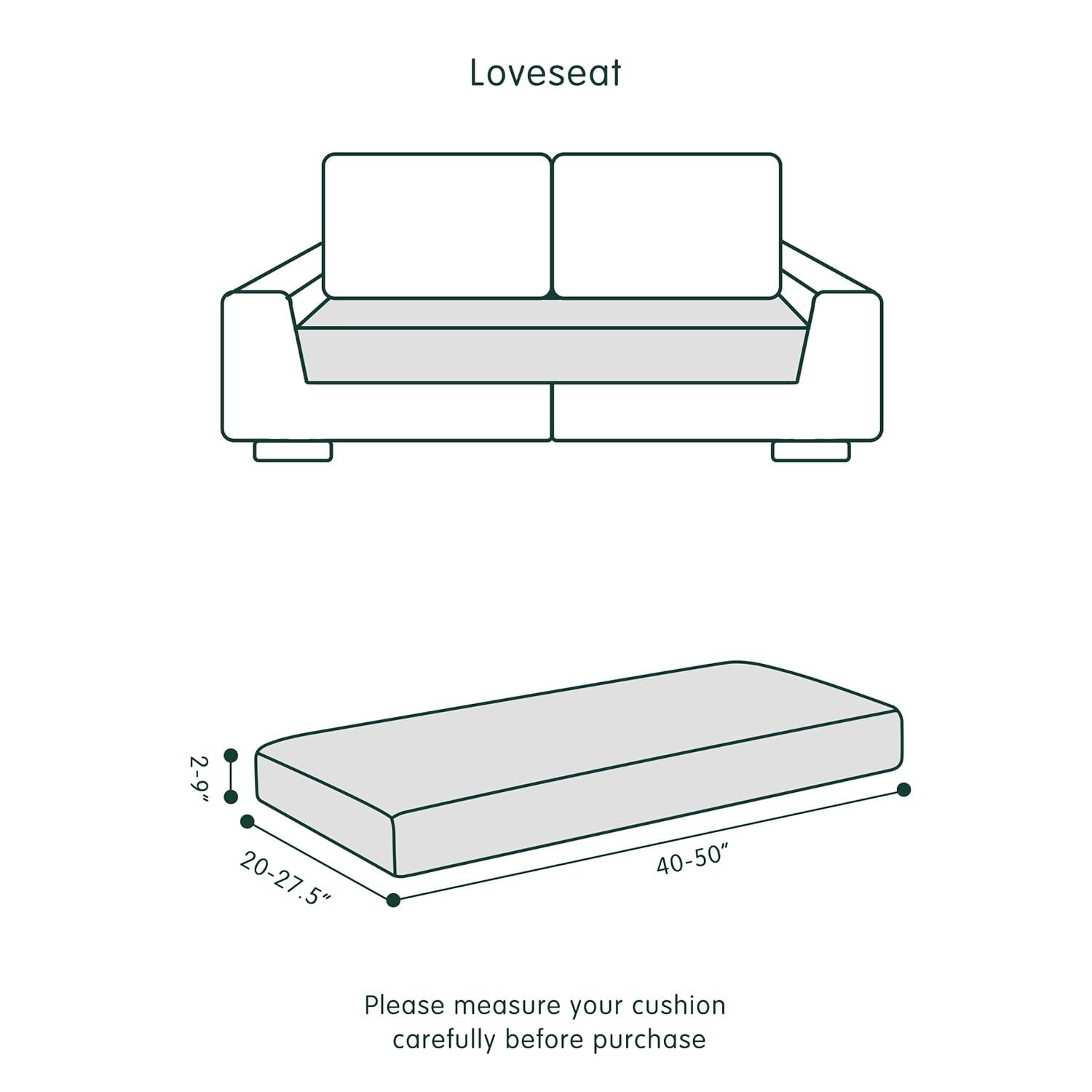 CHUN YI Stretch Loveseat Couch Cushion Cover Suitable for 2 Settee, Sofa Seat Slipcover with Spandex Jacquard Fabric(Medium,Light Grey)