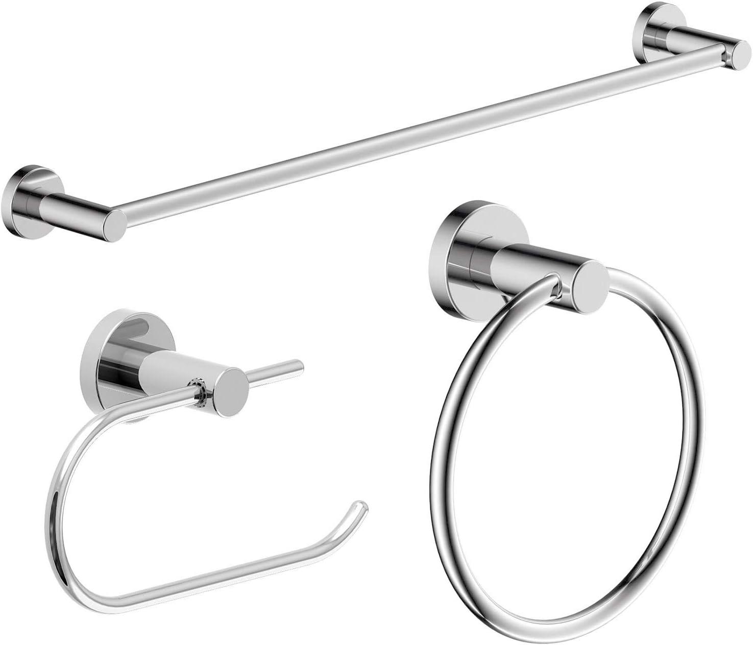 Dia Polished Chrome 3-Piece Bathroom Hardware Set