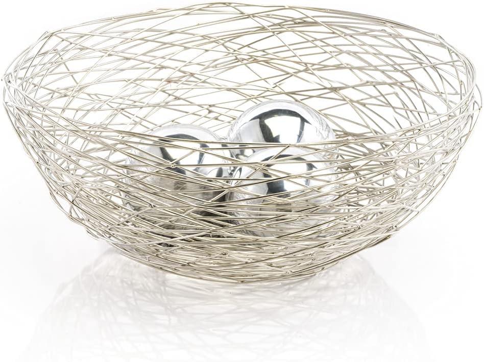 Modern Day Accents5700Wire BowlGuita Wire Bowl, Iron, Silver, Table top, Fruit, Vegetables, Eggs, Light, See through, Accents, Kitchen, House, Office, Nest, D√©cor, 12" x 12" x 5.5"Silver