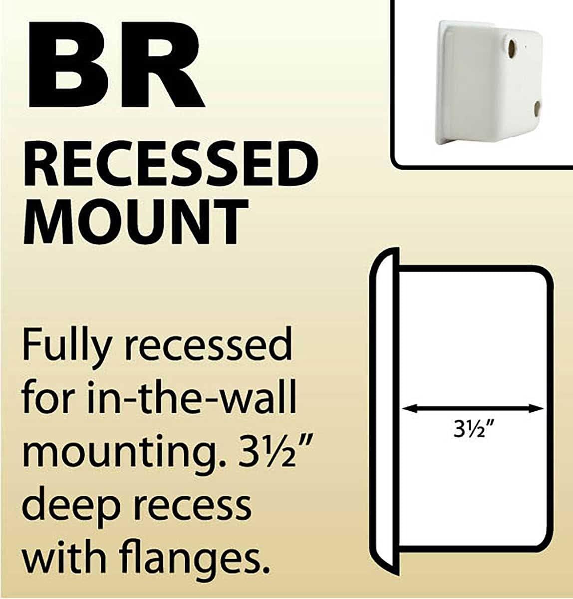 Porcelain Recess Niche Tissue Toilet Paper Holder - White Glossy - Approx 6"x6" - Bathroom Shower Premade
