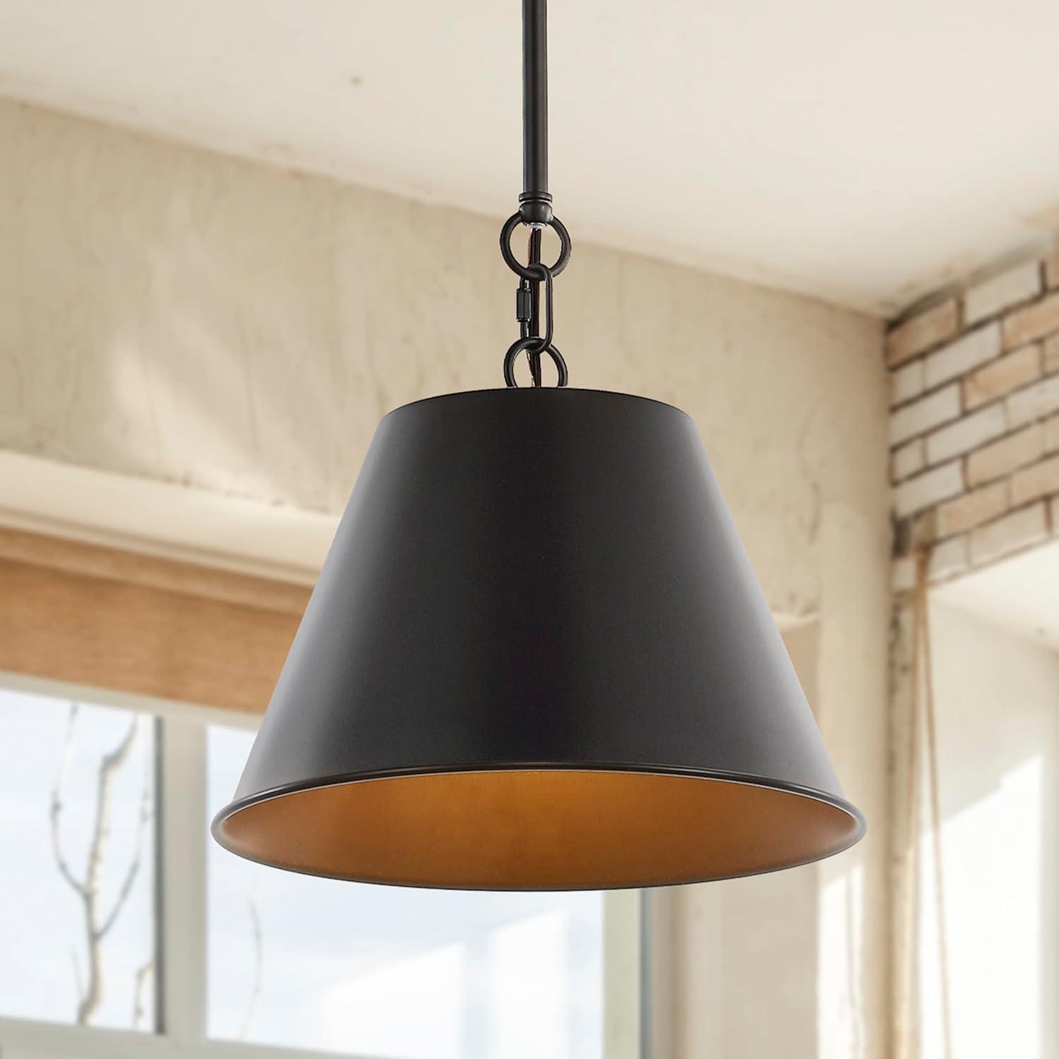 Henry 17.88" 1-Light Industrial Farmhouse Iron LED Pendant, Oil Rubbed Bronze