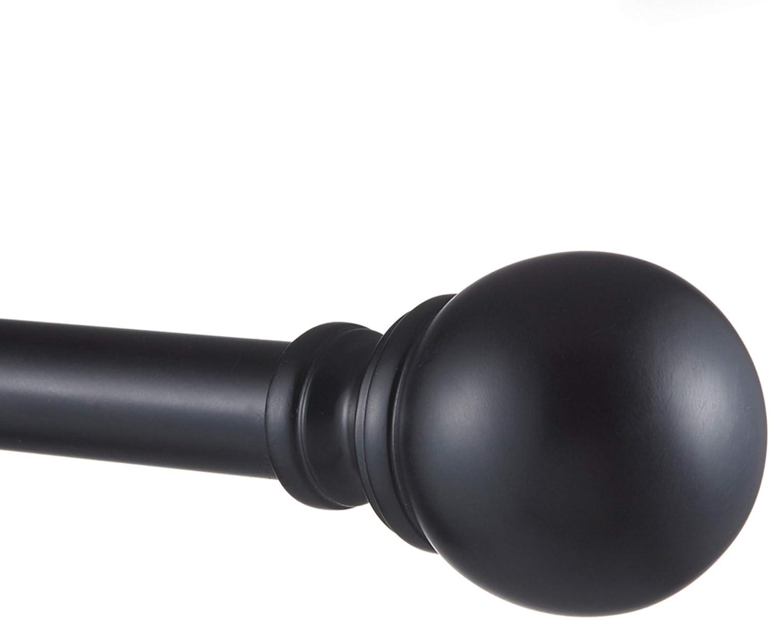 120"x66" Adjustable Sphere Curtain Rod & Finial Set Matte Bronze: 120 Inch, Iron, Single Rod, Exclusive Home