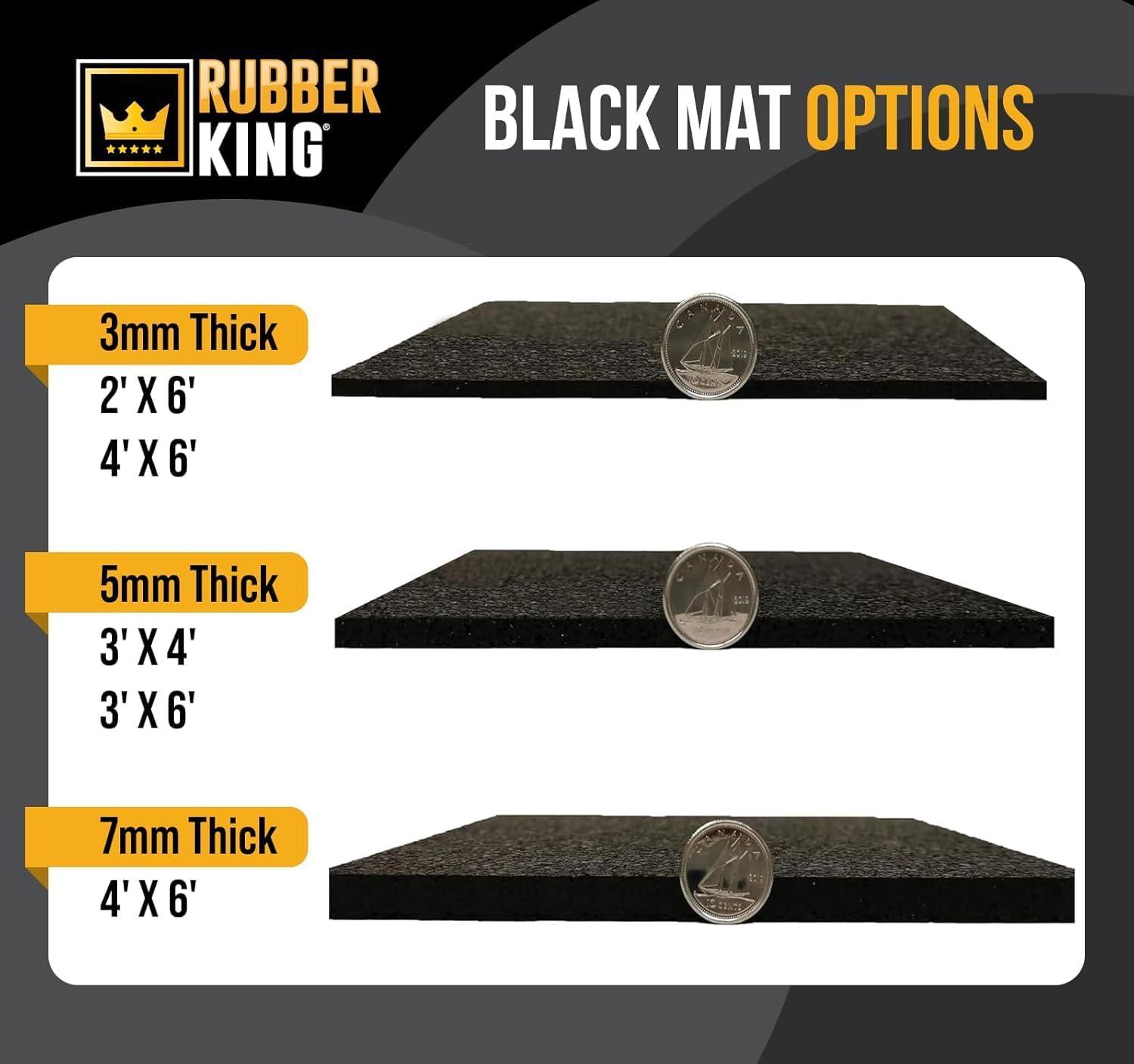 3 ft. x 4 ft. x 0.196 in. Black Rubber Fitness Utility Mat (12 sq. ft.)
