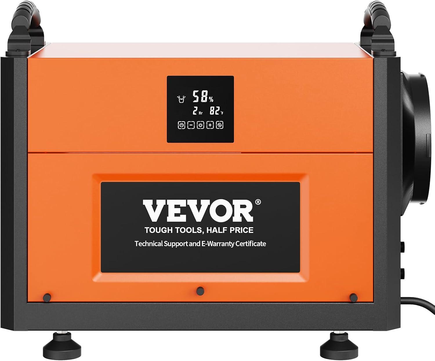 VEVOR 190 Pints Orange and Black Commercial Dehumidifier with Pump