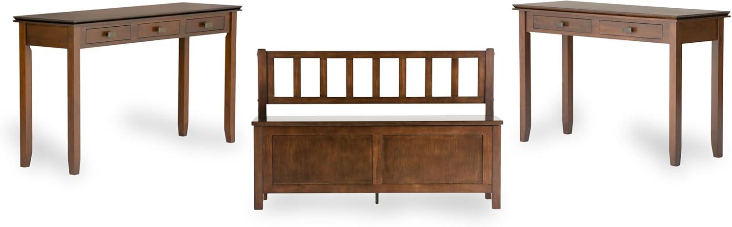 Artisan SOLID WOOD 46 inch Wide Transitional Console Sofa Table in Russet Brown