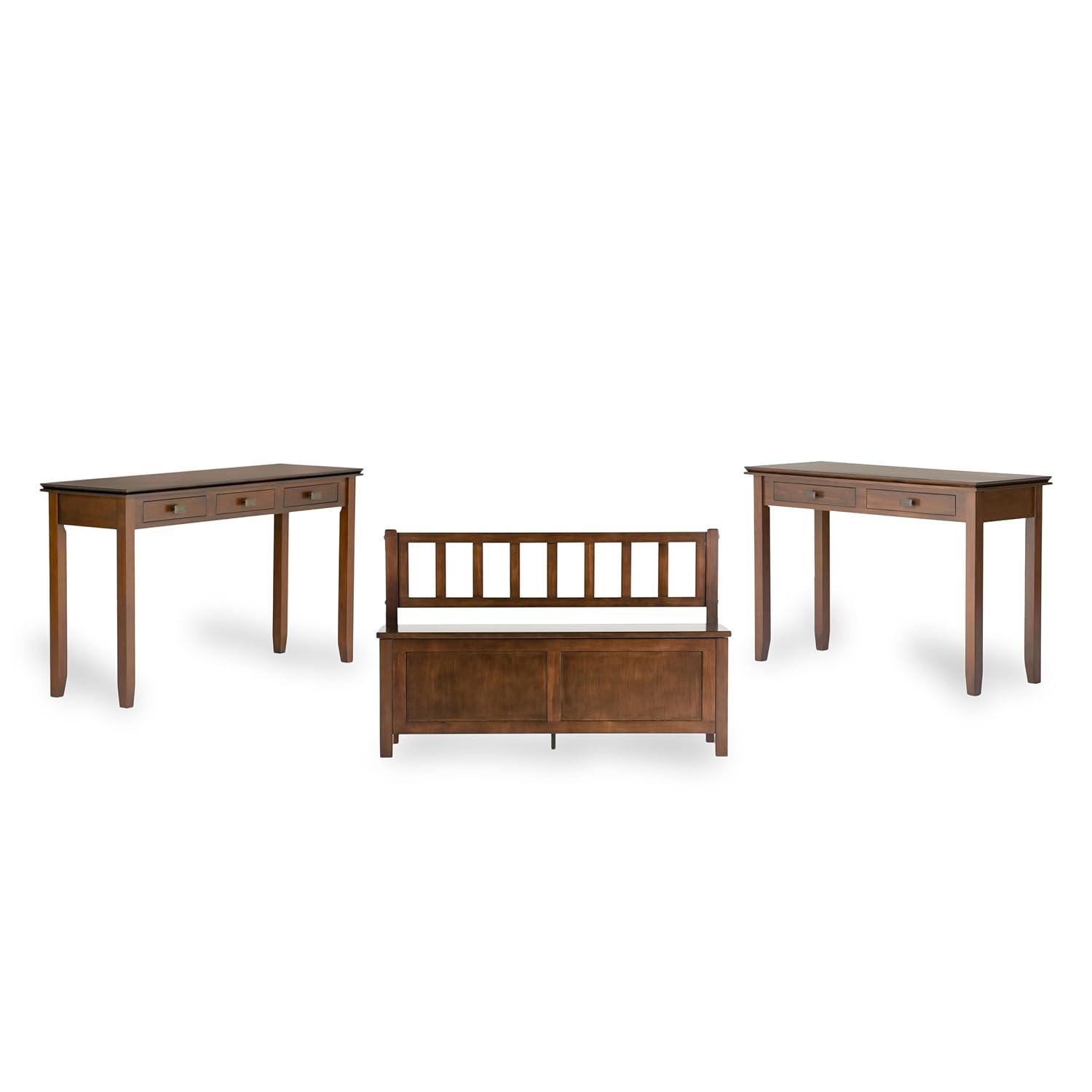 Simpli Home Artisan 46"W Solid Wood Storage Console Table with 2 Storage Drawers