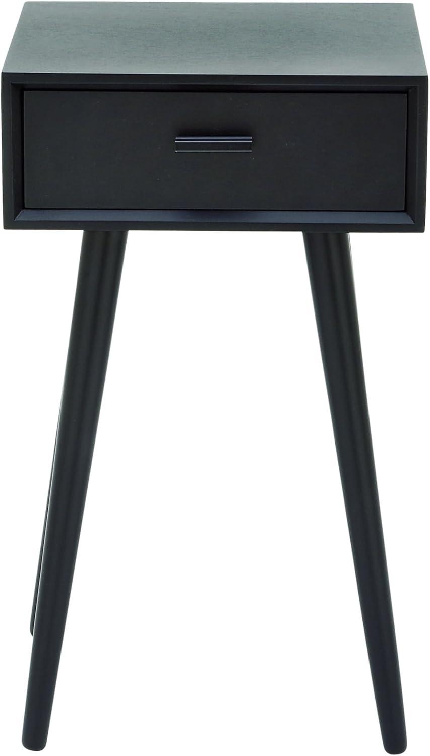 Modern Drawer Wooden Accent Table Black - Olivia & May: Compact Entryway Furniture, Single Storage