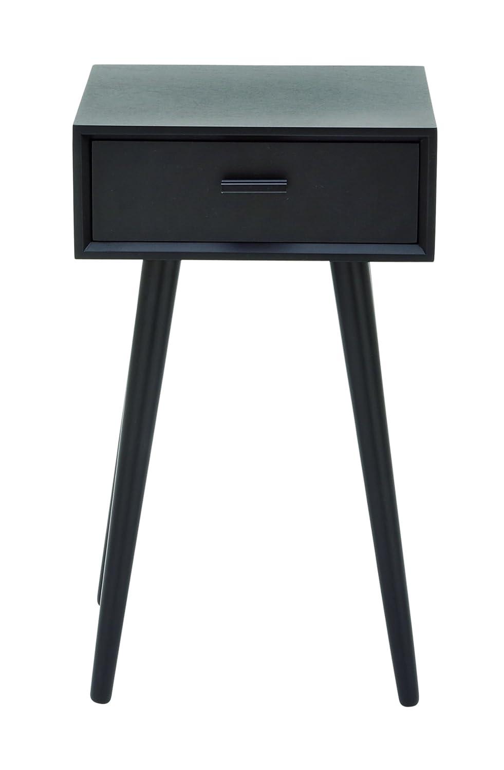 Modern Drawer Wooden Accent Table Black - Olivia & May: Compact Entryway Furniture, Single Storage