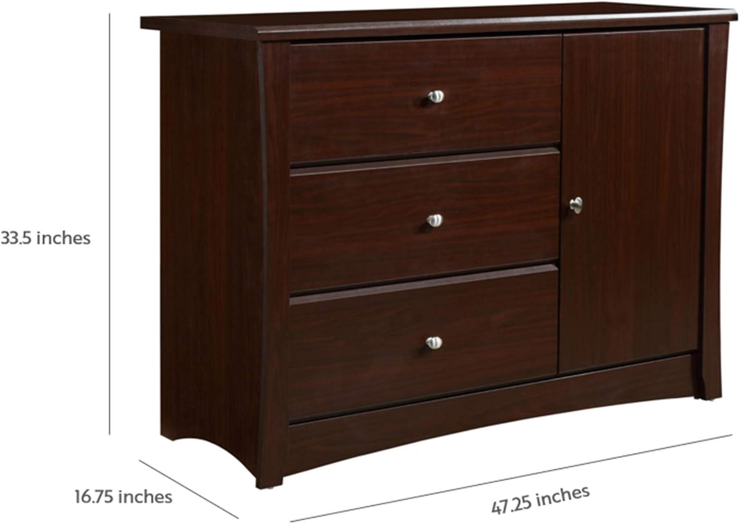 Storkcraft Crescent 3 Drawer Nursery Combo Dresser, Espresso