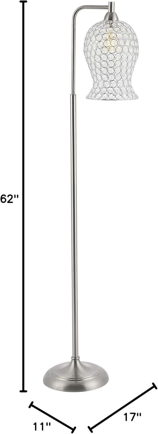 SAFAVIEH Izzy 61.5 in. Glam Iron Floor Lamp, Nickel