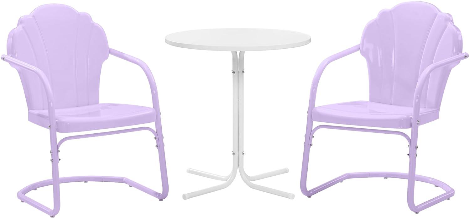 Crosley Tulip 3 Piece Retro Outdoor Bistro Set in Lavender
