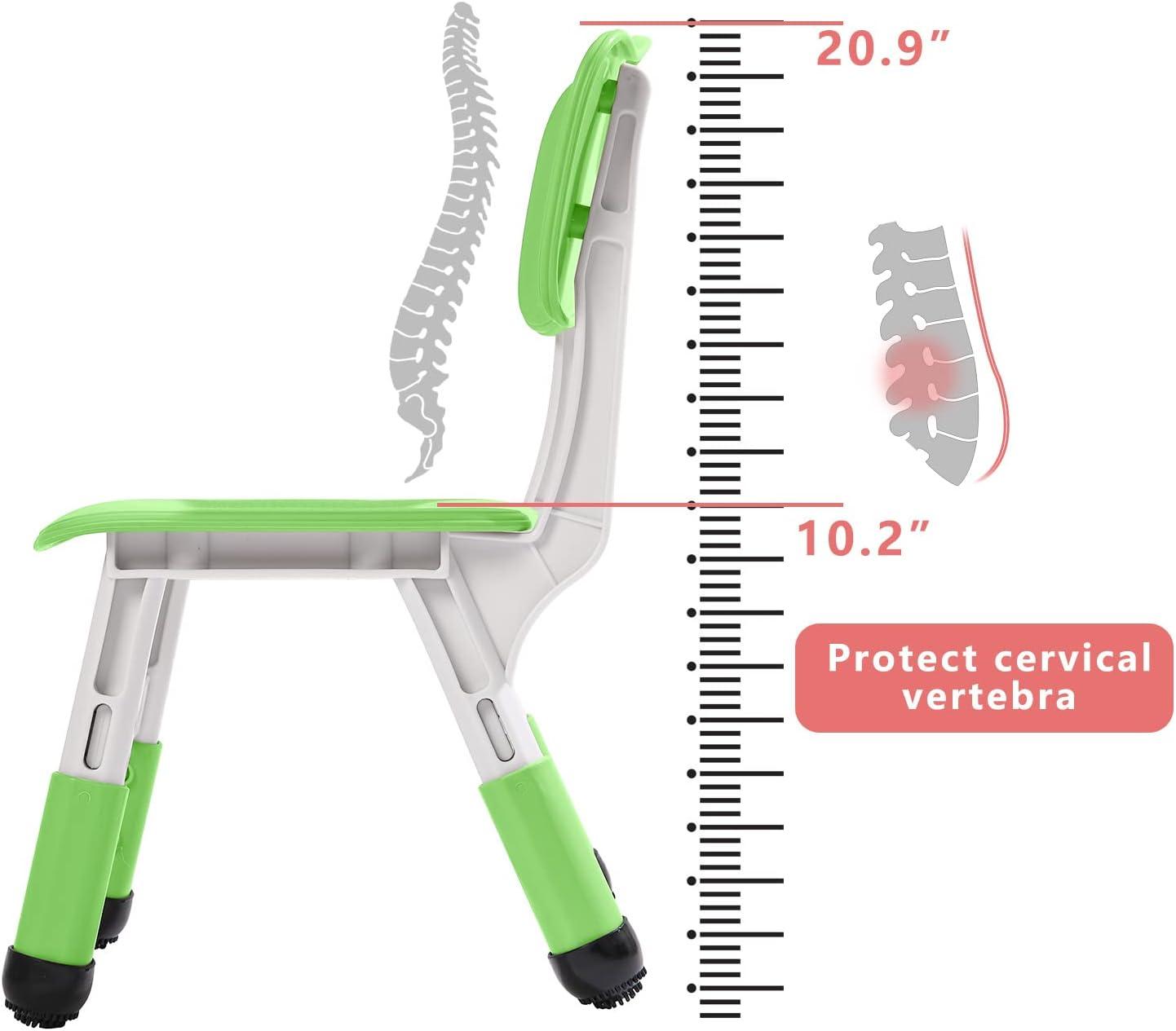 Mint Green Adjustable Ergonomic Kids Chairs Set of 2