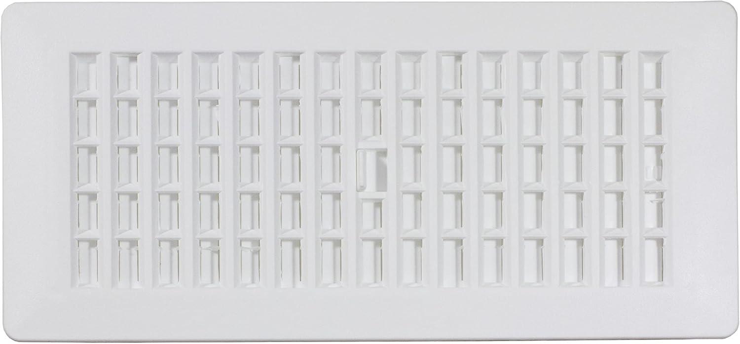 Decor Grates PL410-WH 4-Inch by 10-Inch Plastic Floor Register, White