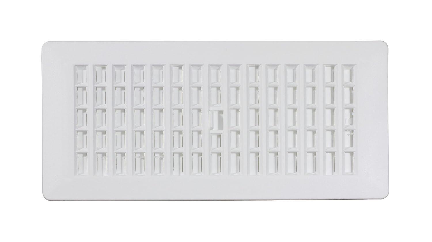 Decor Grates PL410-WH 4-Inch by 10-Inch Plastic Floor Register, White