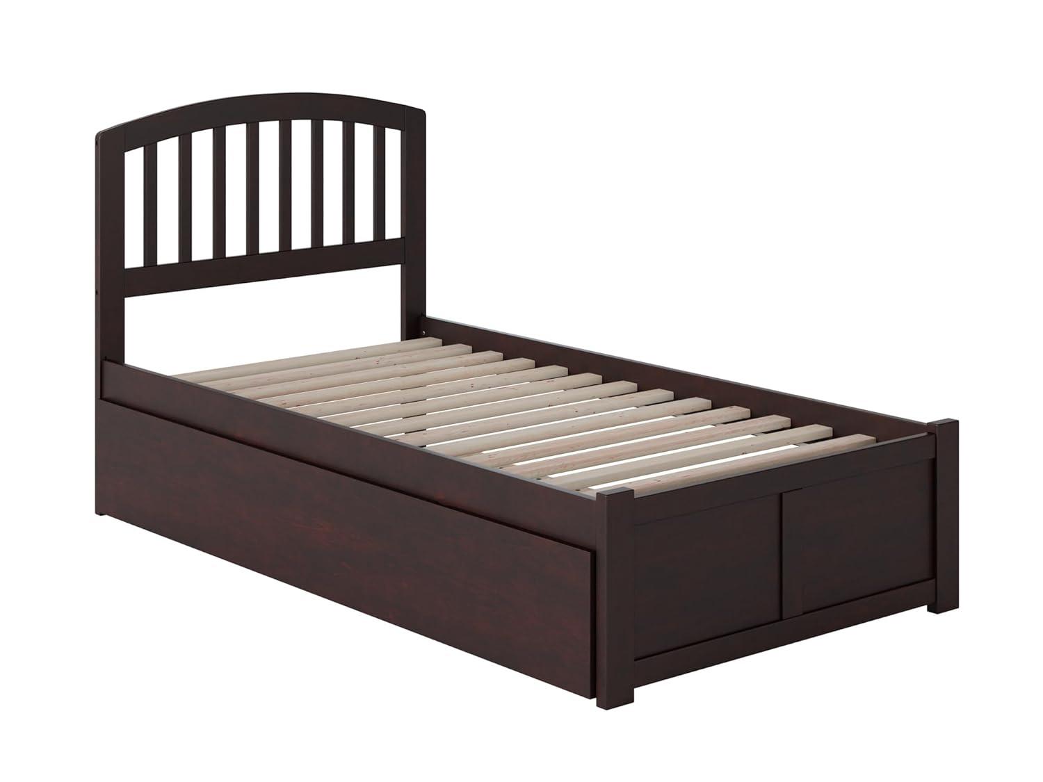 Richmond Twin Extra Long Bed with Footboard and Twin Extra Long Trundle in Espresso
