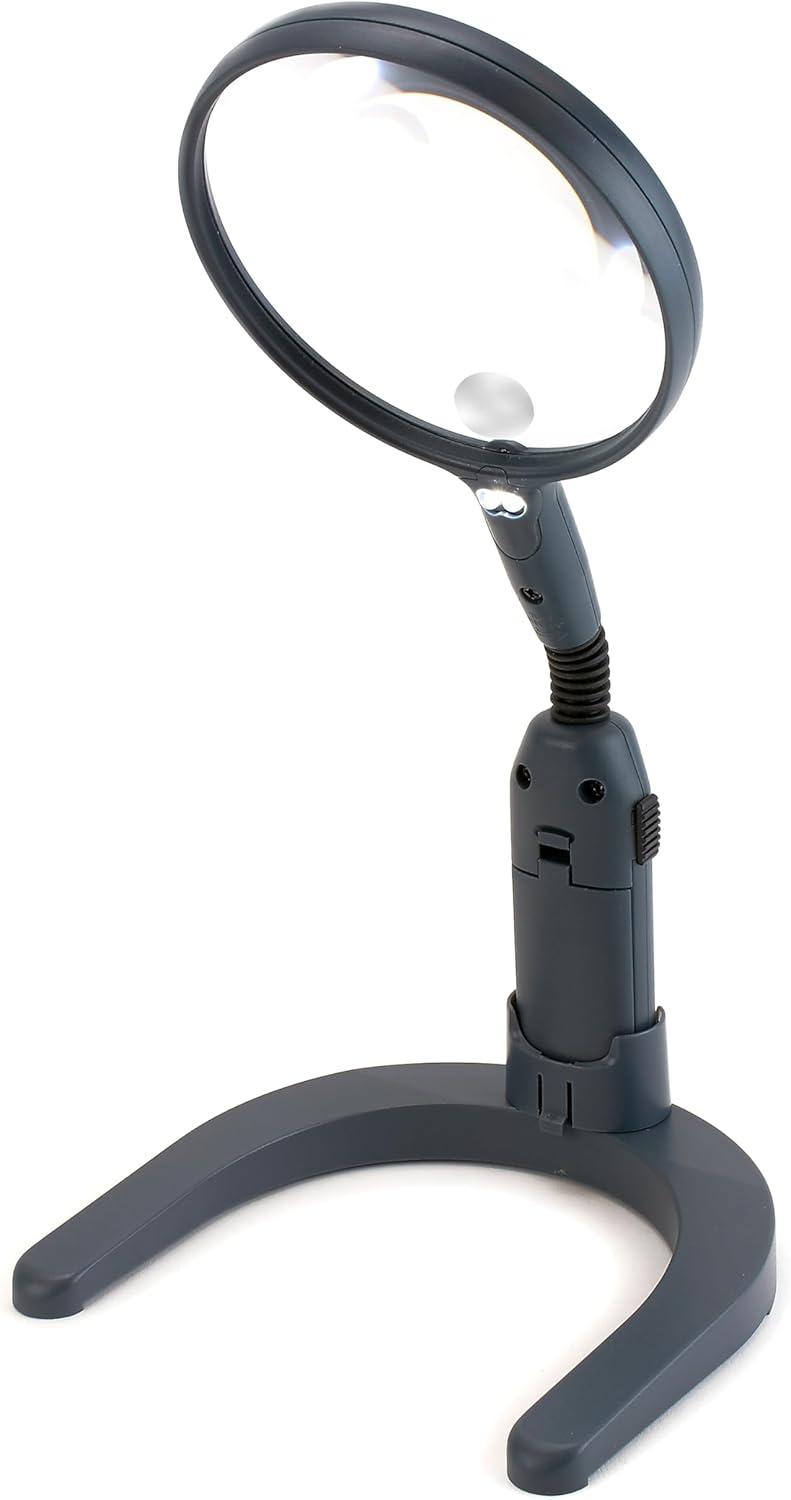 Carson MagniLamp Magnifying Glass with Light, Handsfree or Handheld Magnifier with Flexible Gooseneck for Reading, Crafts, Soldering, Jewelry & Hobbies (GN-55)